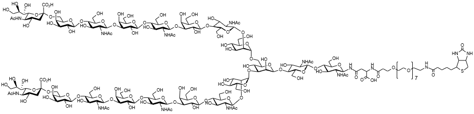 Sussex Research Related Products - Biantennary N-Glycan: 6SLN<sub>3</sub>-N-Asn-PEG8-Biotin